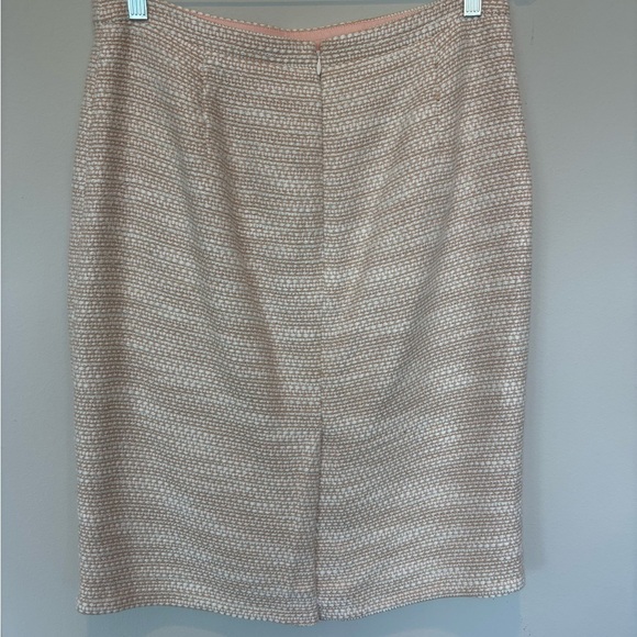 J. Crew Textured Cream Lined Pencil Skirt 10 - Picture 2 of 7
